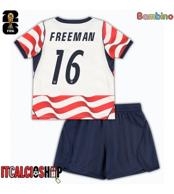 Stati Uniti Alex Freeman #16 Prima Maglia Bambino Mondiali 2026 Manica Corta (+ Pantaloni corti)